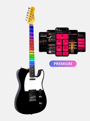 visual note vt-380 electric guitar black + premium membership