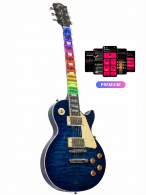 visual note ls-300 blue quilted guitar + premium