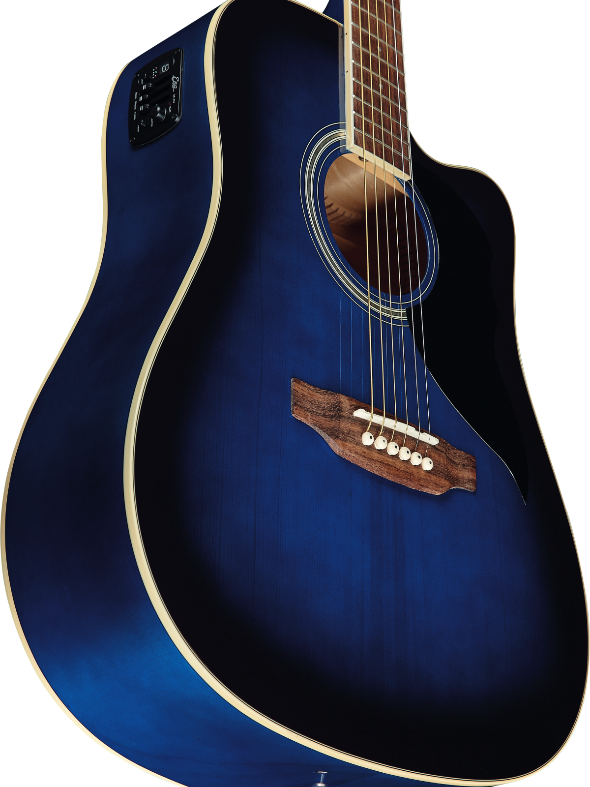 eko ranger cw eq blue sunburst visual note detail 2 eko ranger cw eq blue sunburst visual note detail 2